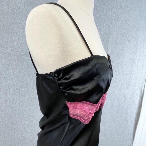 VTG Wet Seal Womens Slip Dress Size L Babydoll Lace Y2K 90s Grunge Party Club - Picture 3 of 8